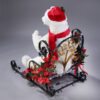 Polar bear on a sled with 3 husky dogs - Image 2
